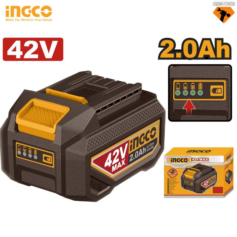 BLOC-BATTERIE INGCO 42 V 2,0 AH FBLI42201