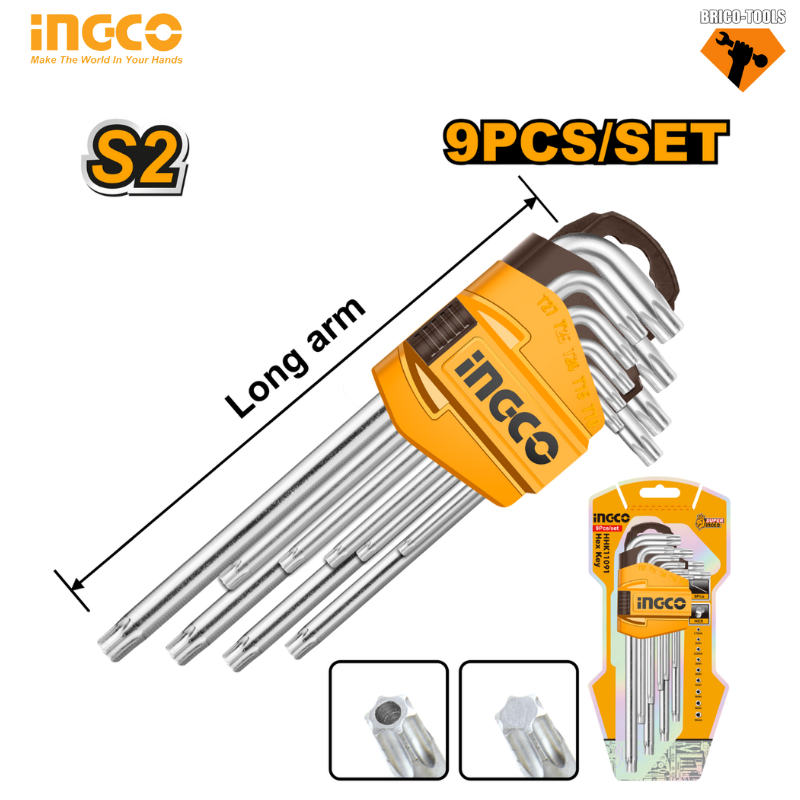 CLÉ TORX 9 PCS T10-T50 HHK13091