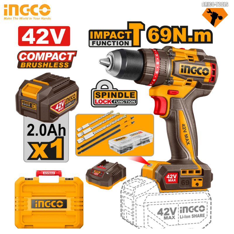 COMPACT BRUSHLESS CORDLESS IMPACT DRILL CIDLI426981
