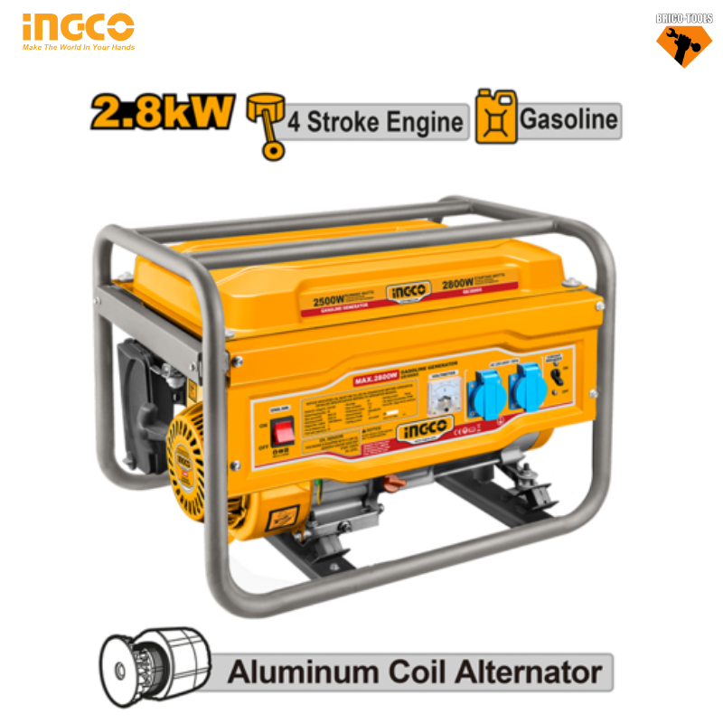GROUPE ÉLECTROGÈNE À ESSENCE 2,8 KW INGCO GE30005
