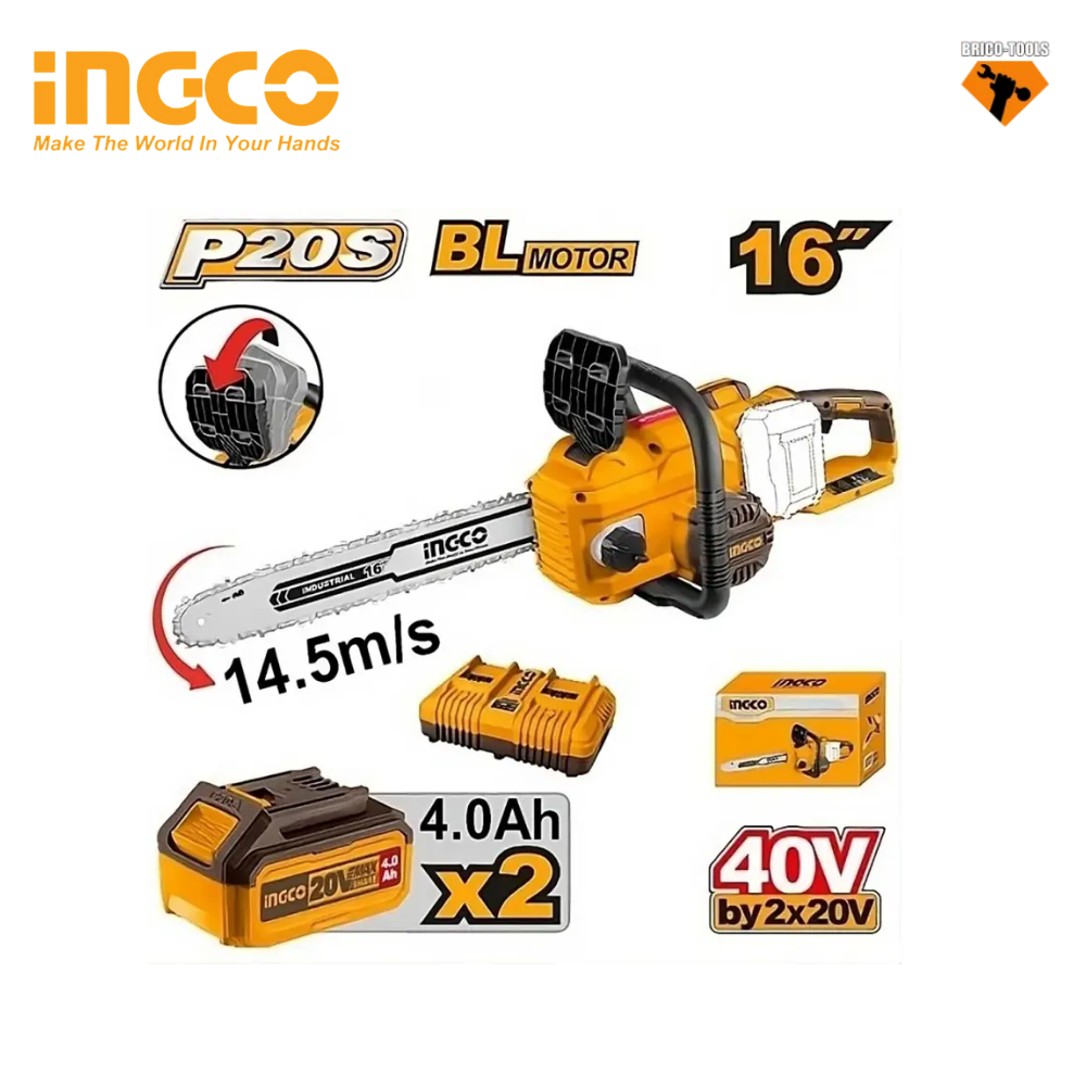 LITHIUM-ION CHAIN SAW 40V 16 POUSE INGCO CGSLI401682