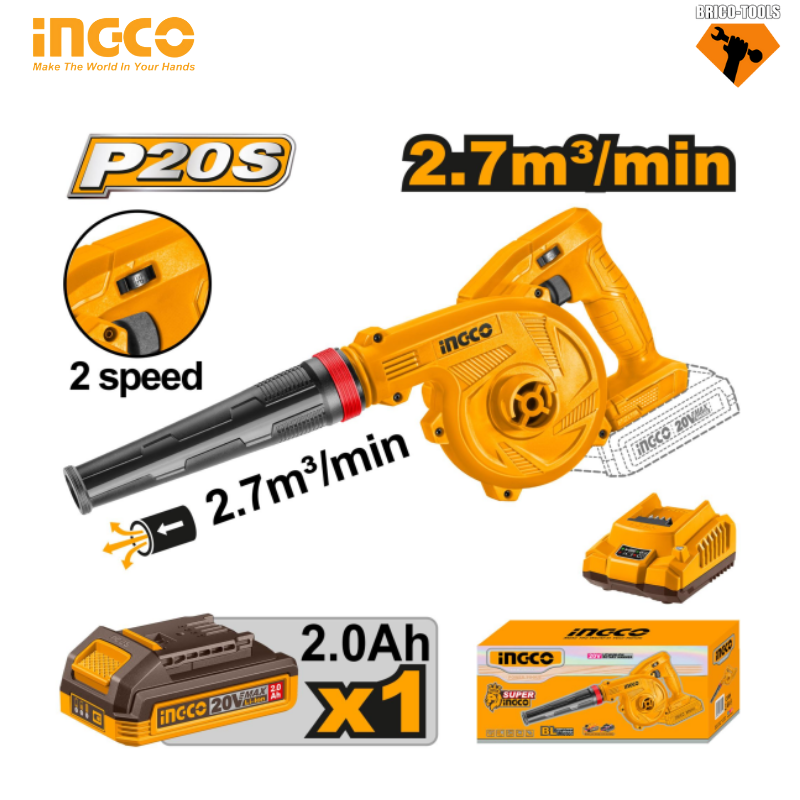 T/SOUFLEUR ASPIRATEUR 20V AVEC VITESSE INGCO CABLI20781