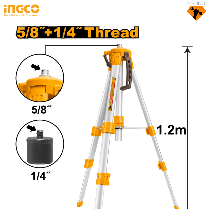 TRÉPIED EN ALUMINIUM INGCO POUR NIVEAUX LASER HLLT01152