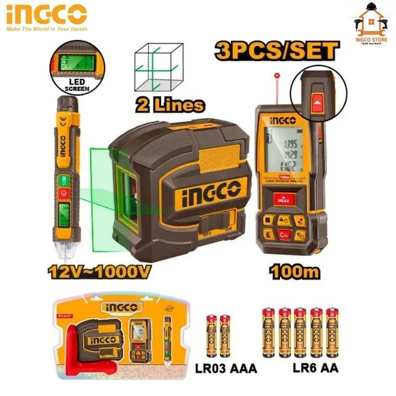 KIT D'INSTRUMENTS 3 PIÈCES INGCO COS250908