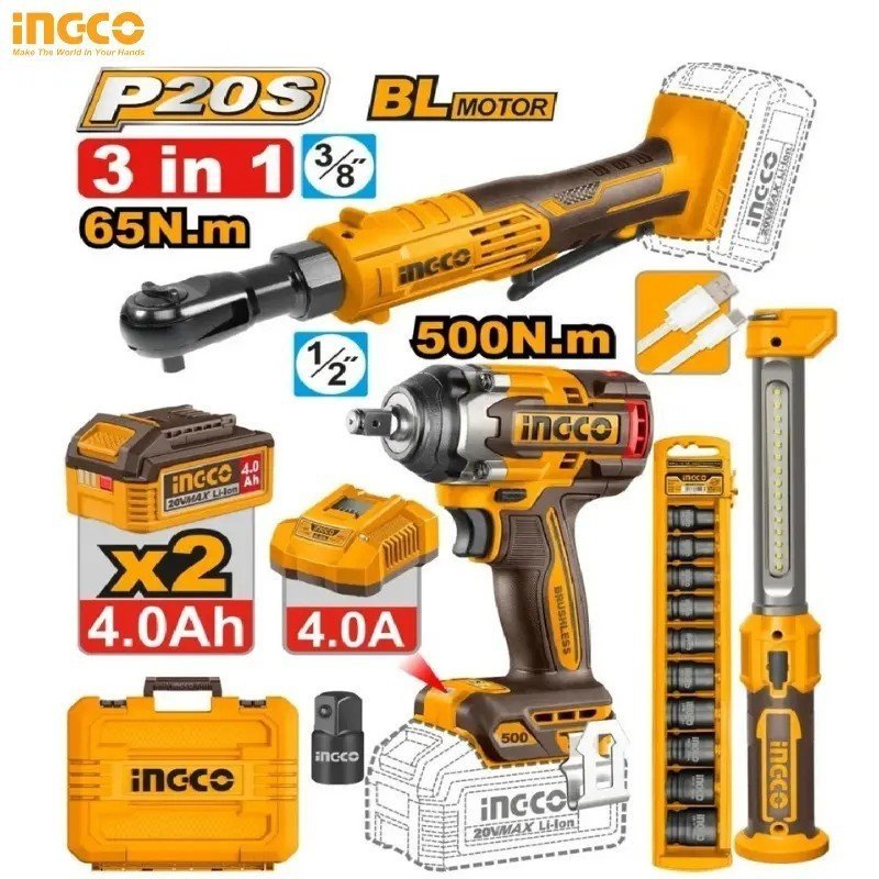 ENSEMBLE COMBINÉ SANS FIL INGCO COSLI250981