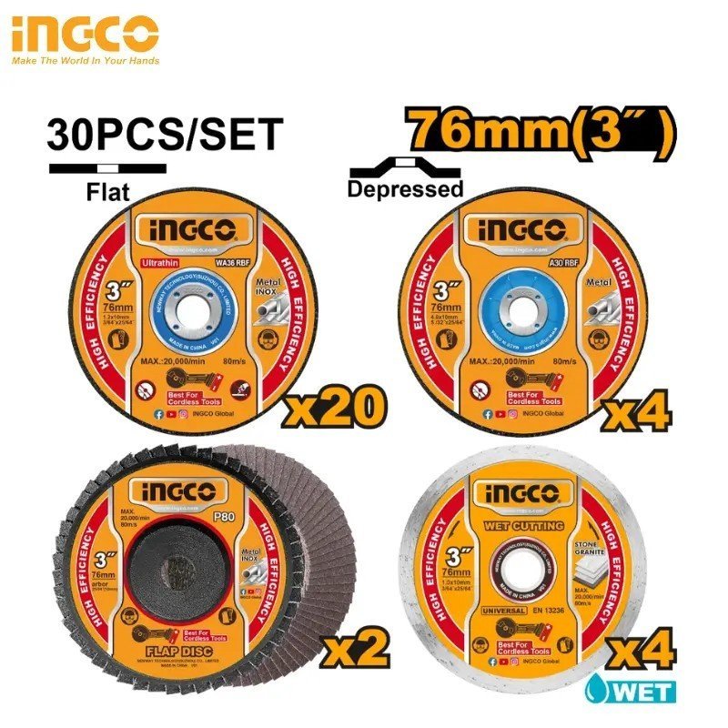 MINI DISQUE INGCO 30PCS MCD07630
