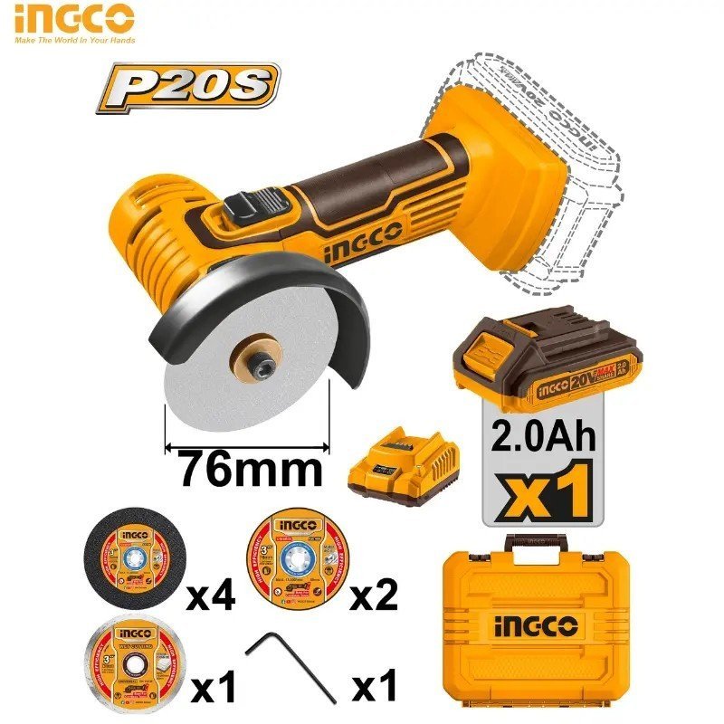 MINI MEULE A DISQUE 20V INGCO CAGLI76012