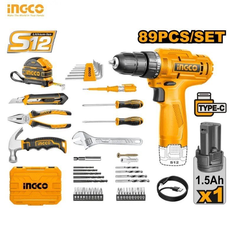 COFFRET PERCEUSE SANS FIL 12V AVEC ACCESSOIRES INGCO HKTHP10891 1 COFFRET PERCEUSE SANS FIL 12V AVEC ACCESSOIRES INGCO HKTHP10891