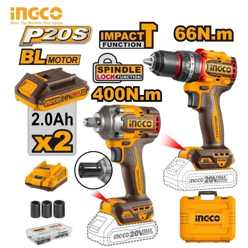 BRUSHLESS MOTOR LITHIUM-ION CORDLESS 2PCS/SET COMBO KIT CKLI20275 1 BRUSHLESS MOTOR LITHIUM-ION CORDLESS 2PCS/SET COMBO KIT CKLI20275