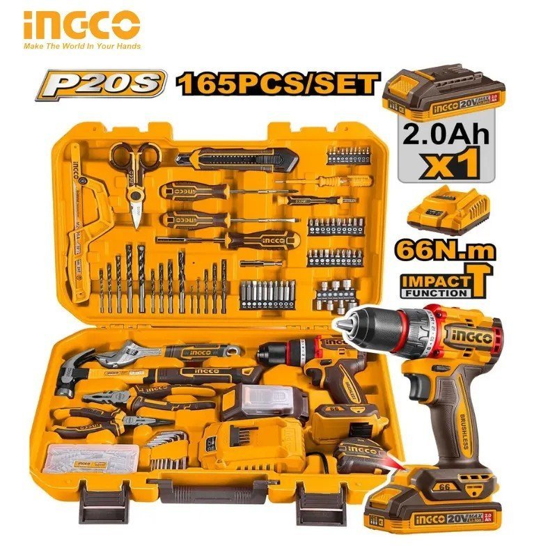 COFFRE 165PCS VISSEUSE 20V INGCO HKTHP11651 1 COFFRE 165PCS VISSEUSE 20V INGCO HKTHP11651