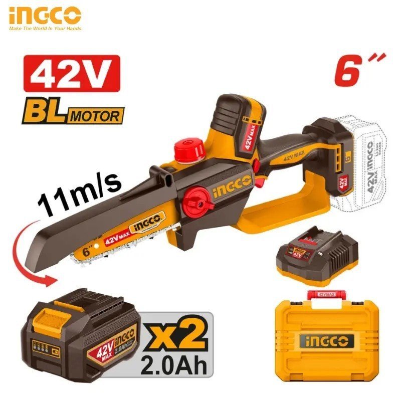 TRONÇONNEUSE 6″ (15 CM) AVEC 2 BATTERIE INGCO CGSLI42681 1 TRONÇONNEUSE 6″ (15 CM) AVEC 2 BATTERIE INGCO CGSLI42681