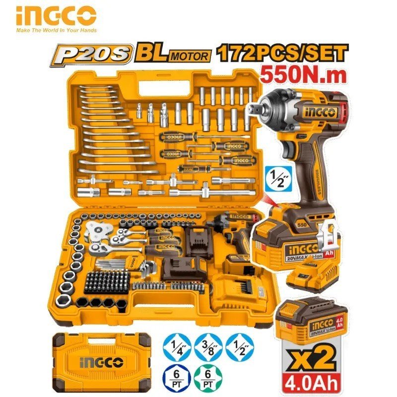 SET D'OUTILS AVEC CLÉ À CHOCS SANS FIL 172 PIÈCES INGCO HKTHP41723 1 SET D'OUTILS AVEC CLÉ À CHOCS SANS FIL 172 PIÈCES INGCO HKTHP41723
