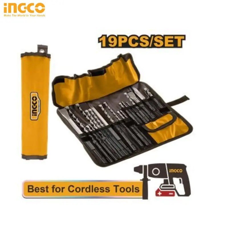JEU INGCO DE 19 FORETS ET BURINS POUR MARTEAU PERFORATEUR INGCO AKD91901 1 JEU INGCO DE 19 FORETS ET BURINS POUR MARTEAU PERFORATEUR INGCO AKD91901