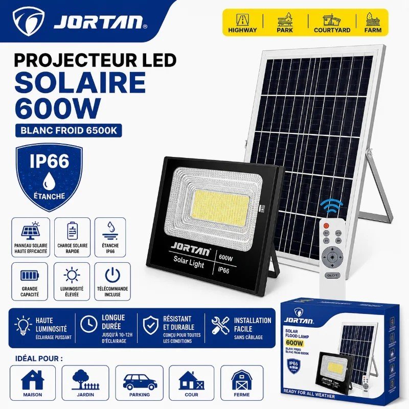 PROJECTEUR LED SOLAIRE 600 W 1 PROJECTEUR LED SOLAIRE 600 W