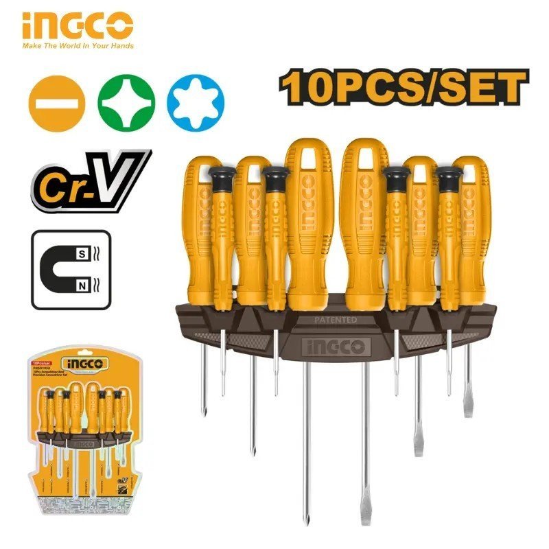 INGCO 10 PCS SCREWDRIVER AND PRECISION SCREWDRIVER SET HKSD1058 1 INGCO 10 PCS SCREWDRIVER AND PRECISION SCREWDRIVER SET HKSD1058