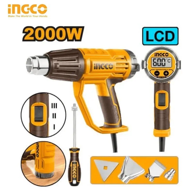 PISTOLET THERMIQUE 2000W INGCO HG20058 1 PISTOLET THERMIQUE 2000W INGCO HG20058