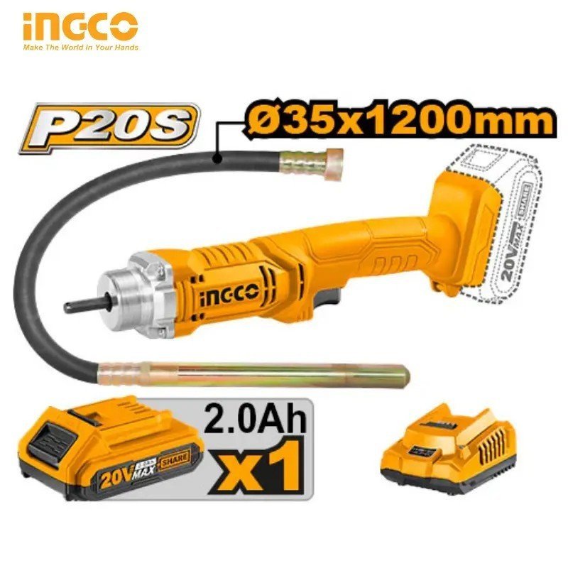 VIBREUR À BÉTON SANS FIL 20V INGCO CCVLI2023011 1 VIBREUR À BÉTON SANS FIL 20V INGCO CCVLI2023011
