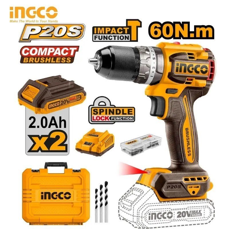 VISSEUSE 20V 2 BATTERIE 60 N.M BRUSHLESS CIDLI20602 1 VISSEUSE 20V 2 BATTERIE 60 N.M BRUSHLESS CIDLI20602