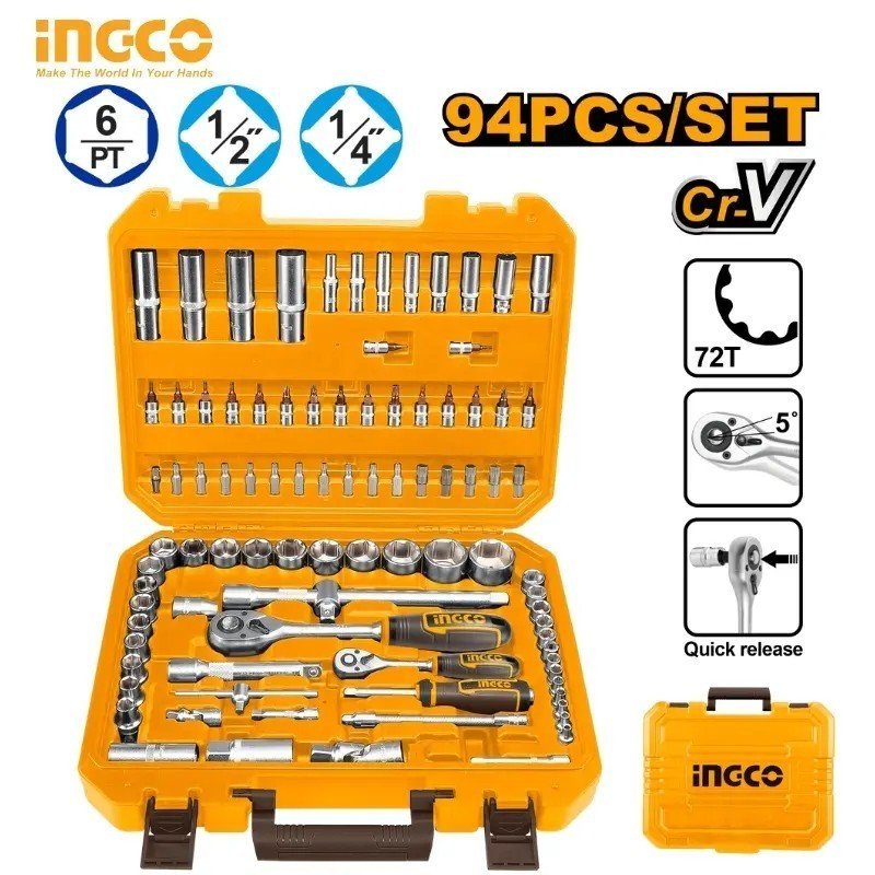 JEU DE 94PCS 1/4 ET 1/2 INGCO HKTS42941 1 JEU DE 94PCS 1/4 ET 1/2 INGCO HKTS42941