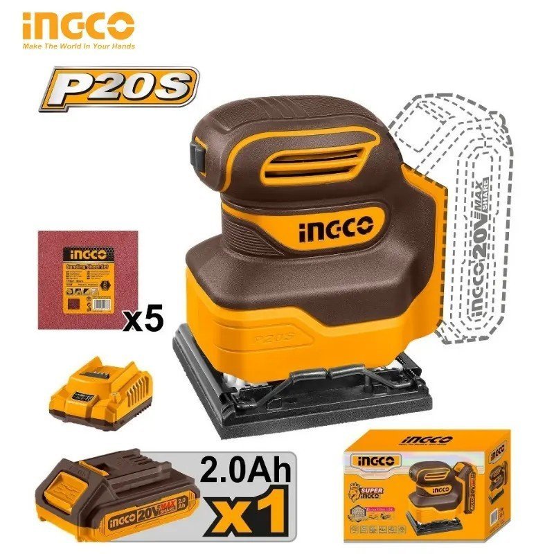PONCEUSE VIBRANTE 20V INGCO CSHSLI20141 1 PONCEUSE VIBRANTE 20V INGCO CSHSLI20141