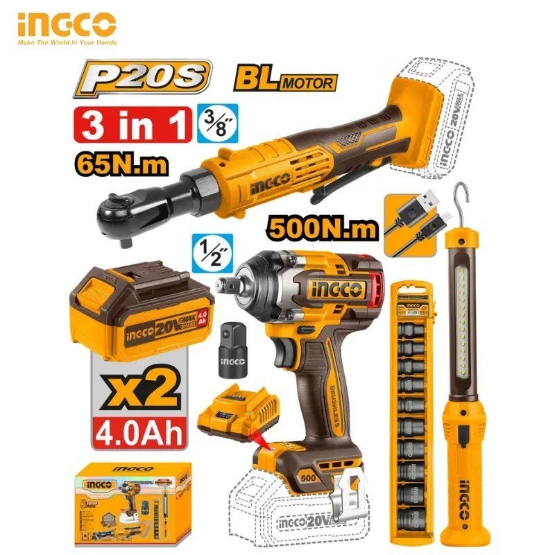 PACK 20V INGCO 2 CLE A CHOC BRUSHLESS COSLI240461 1 PACK 20V INGCO 2 CLE A CHOC BRUSHLESS COSLI240461