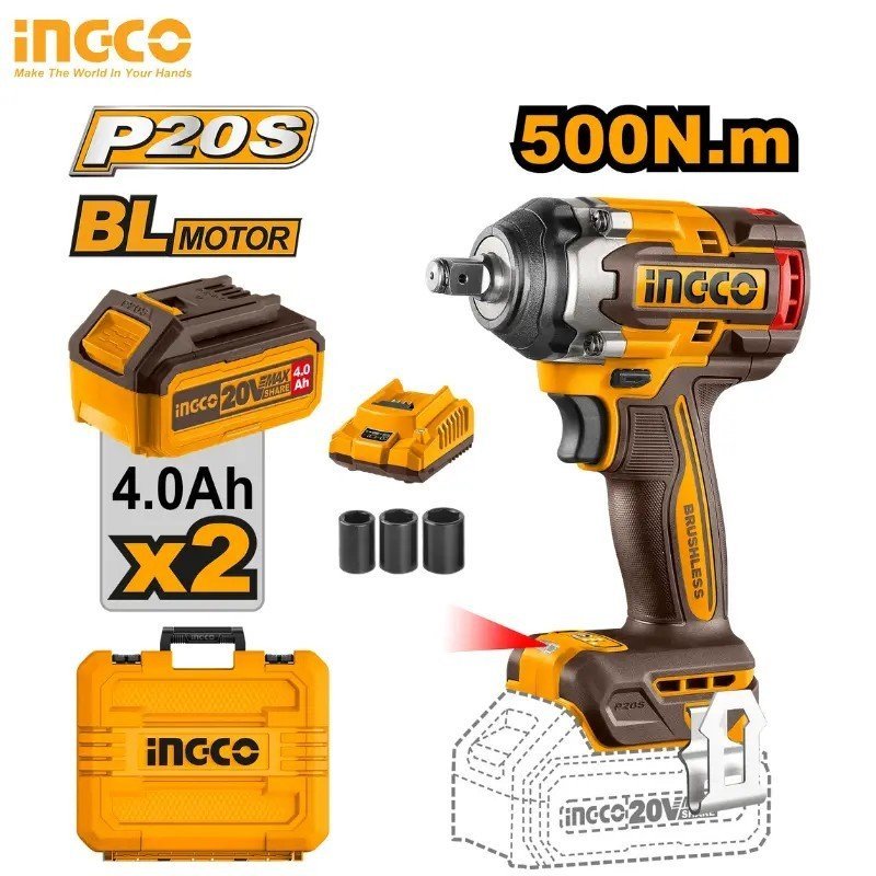 CLE A CHOC 20V BRUSHLESS 500N.M INGCO CIWLI2050 1 CLE A CHOC 20V BRUSHLESS 500N.M INGCO CIWLI2050
