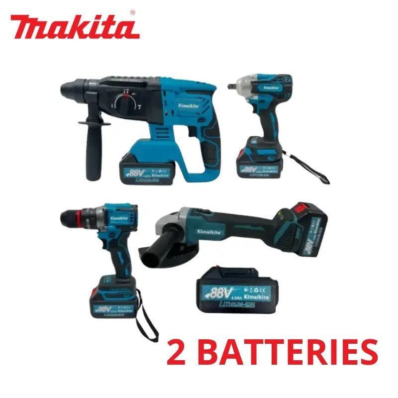 PACK 4PCS 88V 4.0AH AVEC 2 BATTERIES MAKITA 1 PACK 4PCS 88V 4.0AH AVEC 2 BATTERIES MAKITA