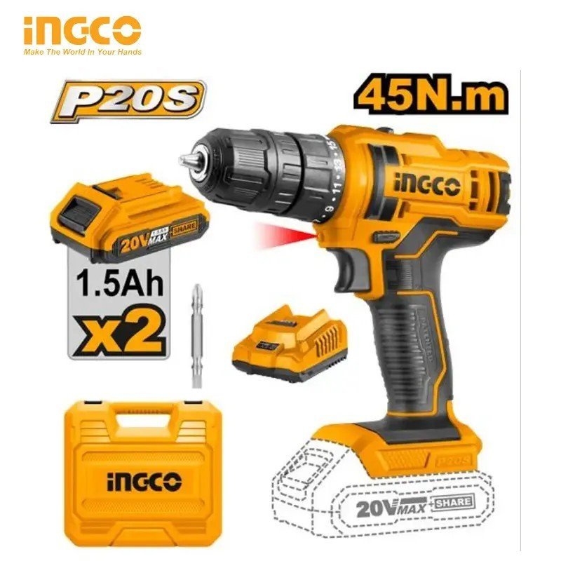 VISSEUSE 20V 1.5AH INGCO 2 BATTERIE CDLI20028 1 VISSEUSE 20V 1.5AH INGCO 2 BATTERIE CDLI20028