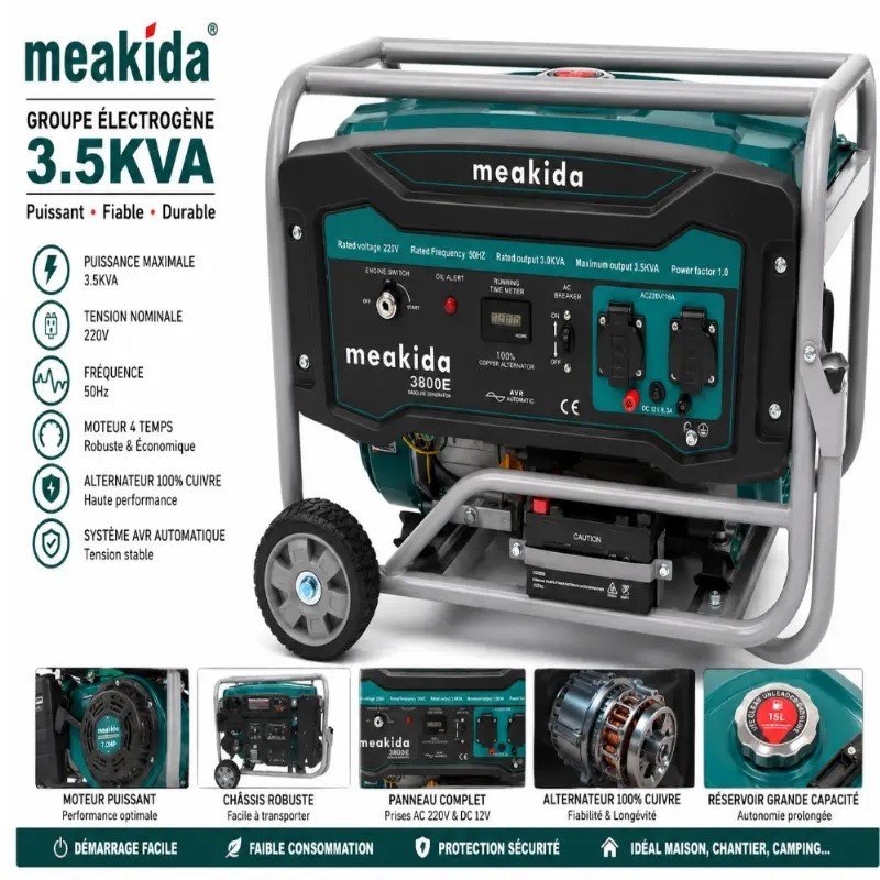 GROUPE ÉLECTROGÈNE MEAKIDA 3.5KVA